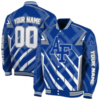 personalized air force falcons chevron angles blue varsity jacket fashion forward.webp