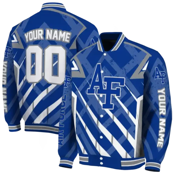 personalized air force falcons chevron angles blue varsity jacket fashion forward.webp