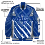 personalized air force falcons chevron angles blue varsity jacket best selling.webp