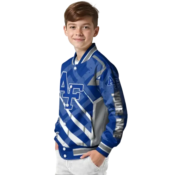 personalized air force falcons chevron angles blue varsity jacket trendy.webp