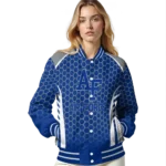 personalized air force falcons hexagon grid blue varsity jacket best selling.webp