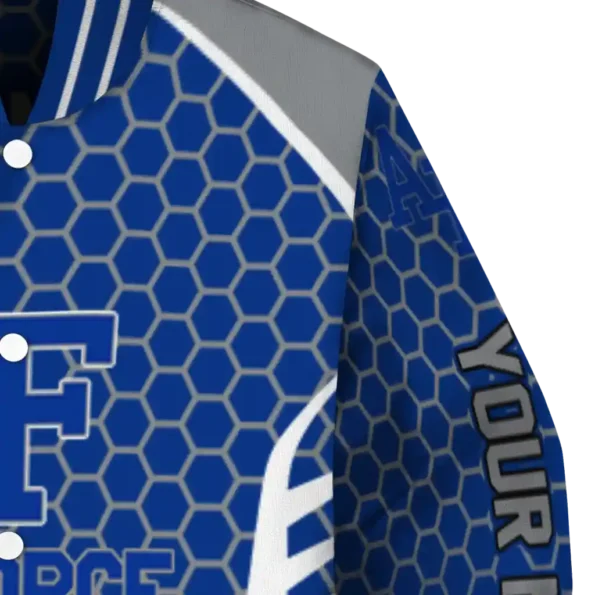 personalized air force falcons hexagon grid blue varsity jacket premium grade.webp
