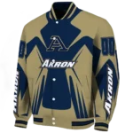 personalized akron zips spider mark blue gold varsity jacket best selling.webp