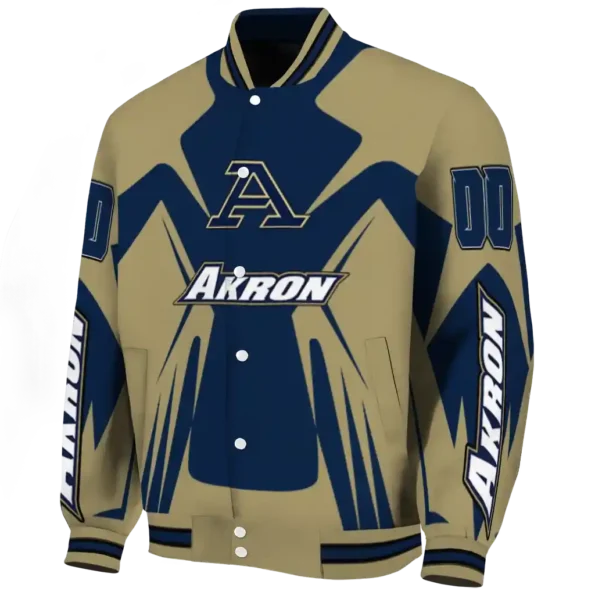 personalized akron zips spider mark blue gold varsity jacket best selling.webp