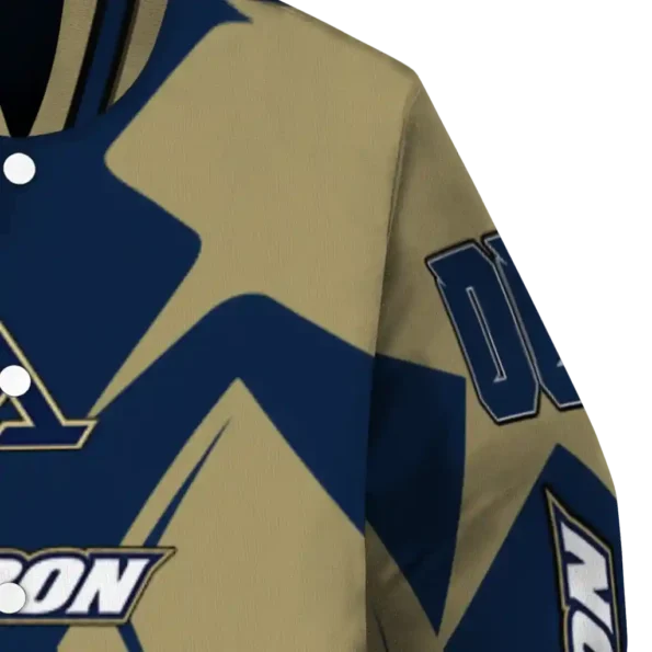 personalized akron zips spider mark blue gold varsity jacket premium grade.webp
