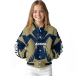 personalized akron zips spider mark blue gold varsity jacket best selling.webp
