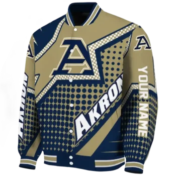 personalized akron zips star burst blue varsity jacket best selling.webp