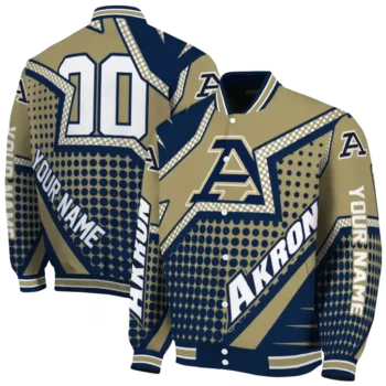 personalized akron zips star burst blue varsity jacket fashion forward.webp