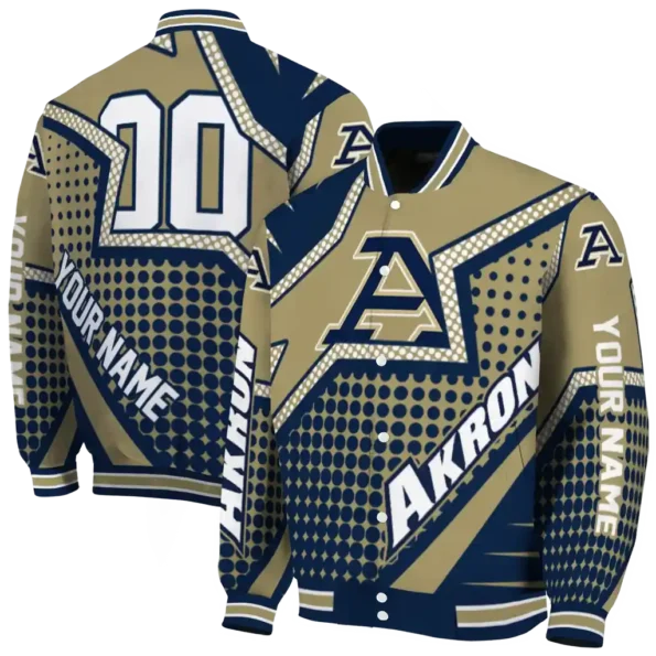 personalized akron zips star burst blue varsity jacket fashion forward.webp