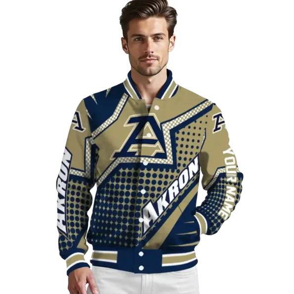 personalized akron zips star burst blue varsity jacket high quality.webp