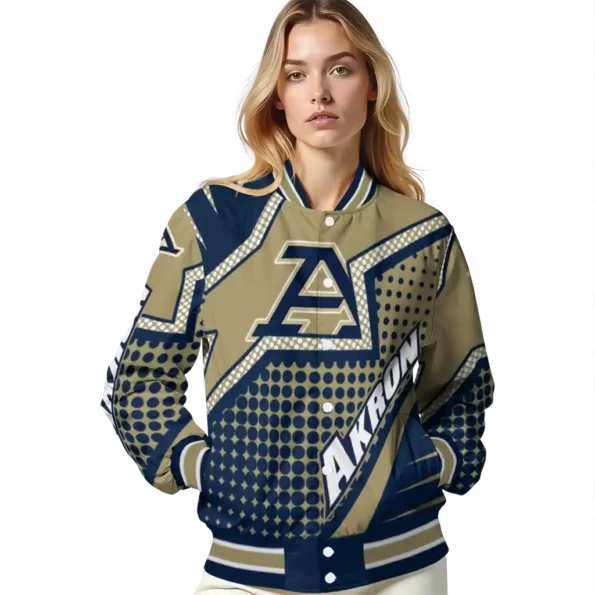 personalized akron zips star burst blue varsity jacket latest model.webp