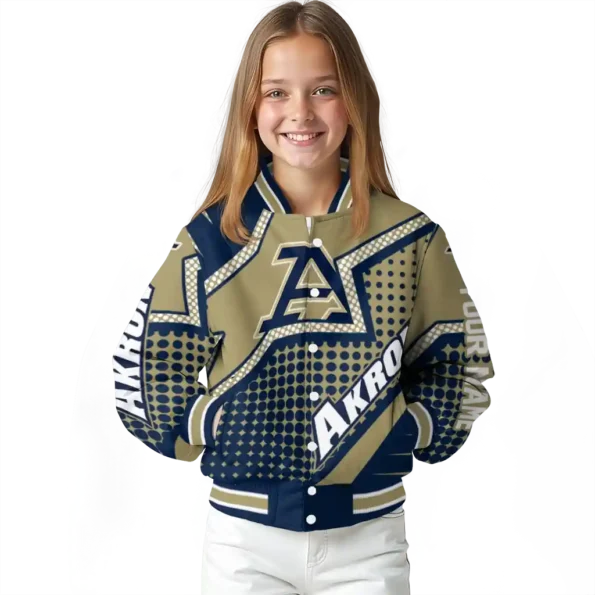 personalized akron zips star burst blue varsity jacket top rated.webp