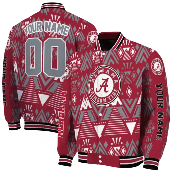 personalized alabama crimson tide pyramid shapes crimson varsity jacket fashion forward.webp