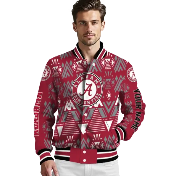 personalized alabama crimson tide pyramid shapes crimson varsity jacket high quality.webp