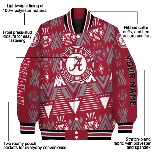 personalized alabama crimson tide pyramid shapes crimson varsity jacket new arrival.webp