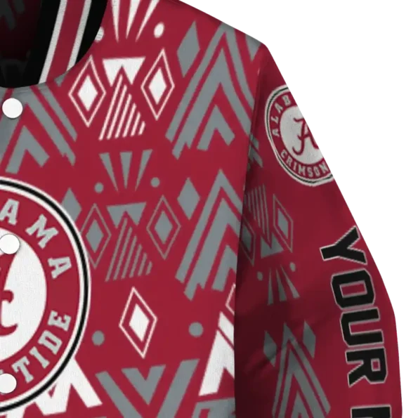 personalized alabama crimson tide pyramid shapes crimson varsity jacket premium grade.webp