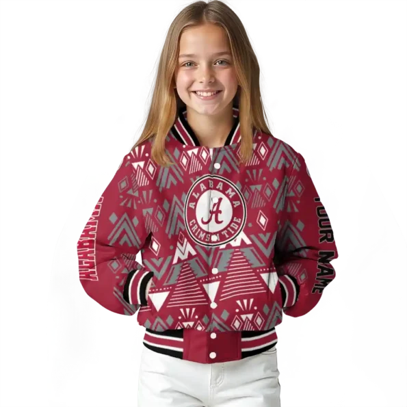 personalized alabama crimson tide pyramid shapes crimson varsity jacket top rated.webp