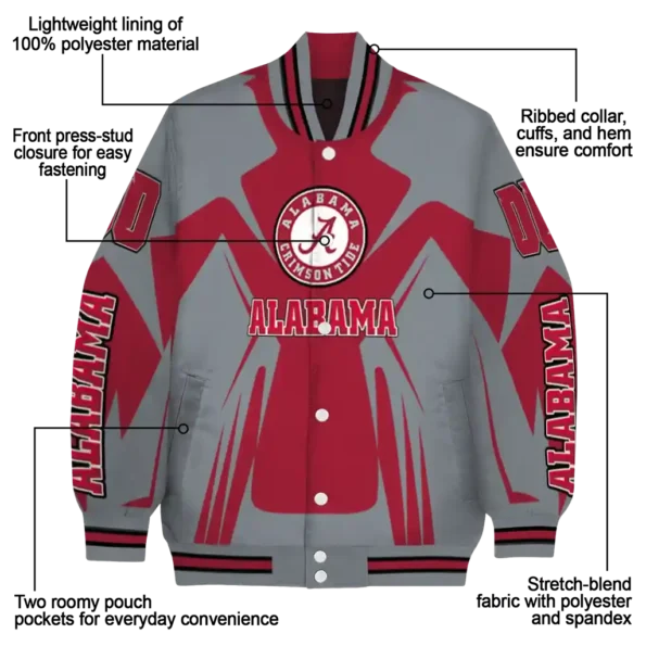 personalized alabama crimson tide spider mark crimson gray varsity jacket new arrival.webp
