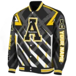 personalized appalachian state mountaineers chevron angles black varsity jacket best selling.webp