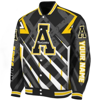 personalized appalachian state mountaineers chevron angles black varsity jacket best selling.webp