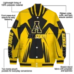personalized appalachian state mountaineers spider mark black gold varsity jacket best selling.webp