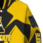 personalized appalachian state mountaineers spider mark black gold varsity jacket best selling.webp