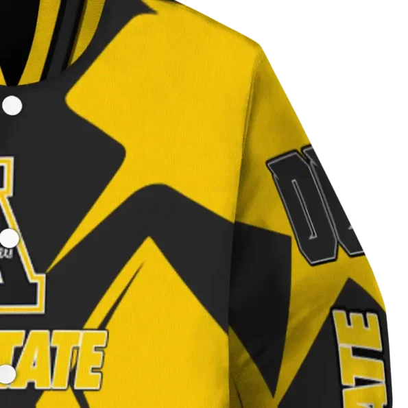 personalized appalachian state mountaineers spider mark black gold varsity jacket premium grade.webp