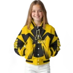 personalized appalachian state mountaineers spider mark black gold varsity jacket best selling.webp