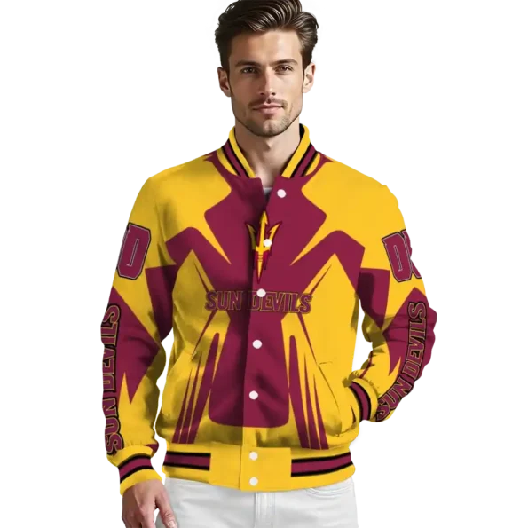 personalized arizona state sun devils spider mark maroon gold varsity jacket high quality.webp