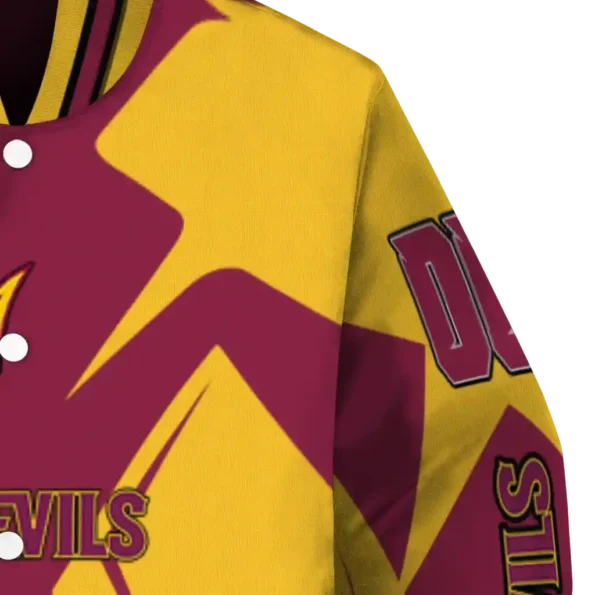 personalized arizona state sun devils spider mark maroon gold varsity jacket premium grade.webp