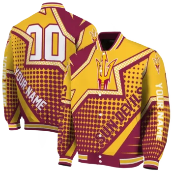 personalized arizona state sun devils star burst maroon varsity jacket fashion forward.webp