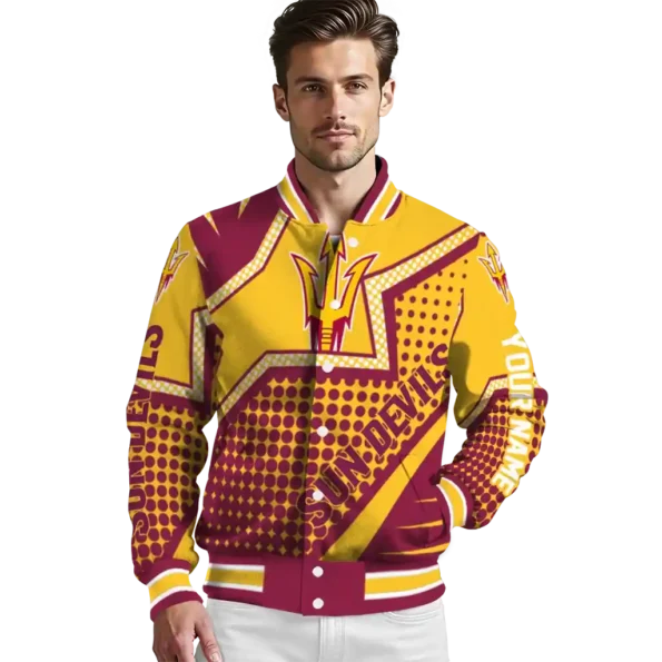 personalized arizona state sun devils star burst maroon varsity jacket high quality.webp