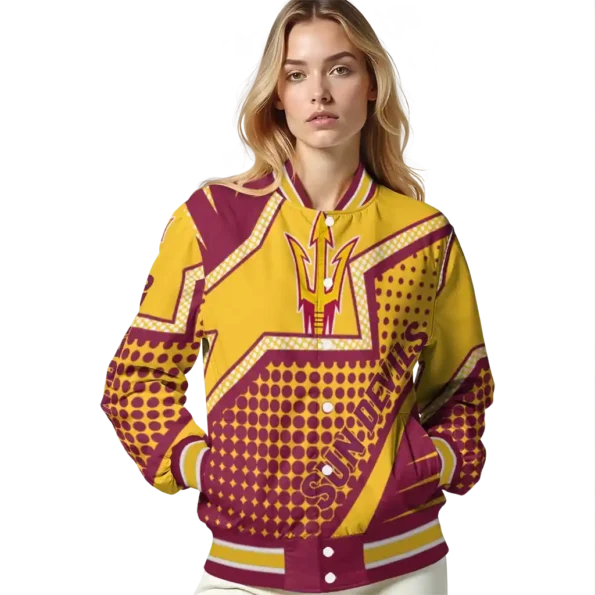 personalized arizona state sun devils star burst maroon varsity jacket latest model.webp