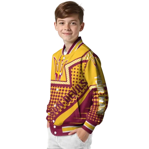personalized arizona state sun devils star burst maroon varsity jacket trendy.webp