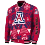 personalized arizona wildcats pyramid shapes red varsity jacket best selling.webp
