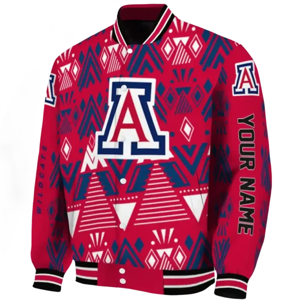 personalized arizona wildcats pyramid shapes red varsity jacket best selling.webp