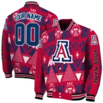 personalized arizona wildcats pyramid shapes red varsity jacket best selling.webp