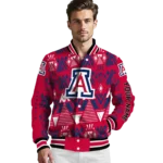 personalized arizona wildcats pyramid shapes red varsity jacket best selling.webp