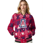 personalized arizona wildcats pyramid shapes red varsity jacket best selling.webp