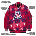 personalized arizona wildcats pyramid shapes red varsity jacket best selling.webp