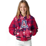 personalized arizona wildcats pyramid shapes red varsity jacket best selling.webp