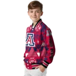 personalized arizona wildcats pyramid shapes red varsity jacket best selling.webp