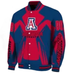 personalized arizona wildcats spider mark red navy varsity jacket best selling.webp