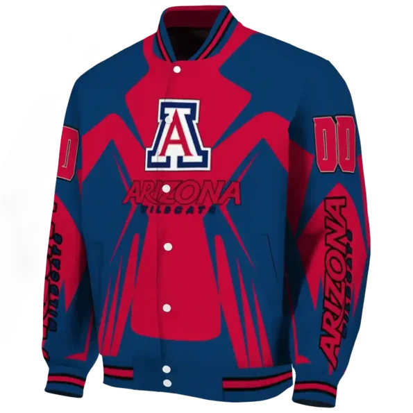 personalized arizona wildcats spider mark red navy varsity jacket best selling.webp