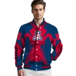 personalized arizona wildcats spider mark red navy varsity jacket best selling.webp