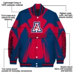 personalized arizona wildcats spider mark red navy varsity jacket best selling.webp