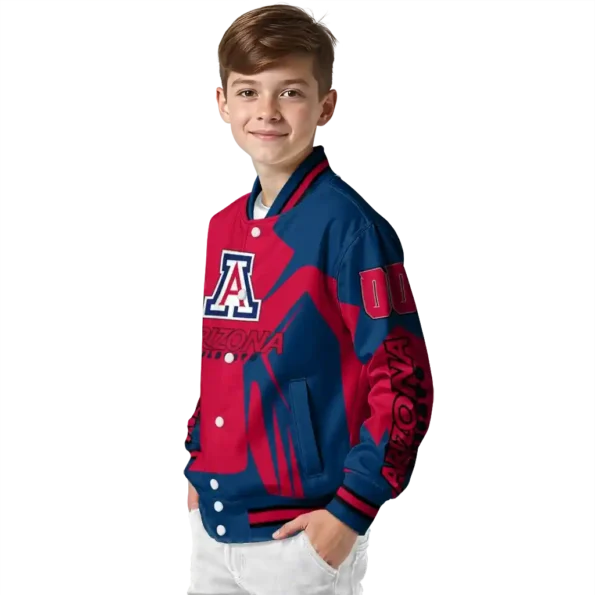 personalized arizona wildcats spider mark red navy varsity jacket trendy.webp