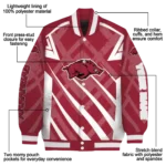 personalized arkansas razorbacks chevron angles red varsity jacket best selling.webp