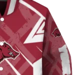 personalized arkansas razorbacks chevron angles red varsity jacket best selling.webp