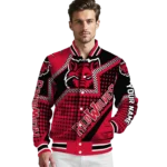 personalized arkansas state red wolves star burst scarlet varsity jacket best selling.webp